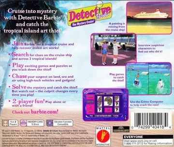 Detective Barbie - The Mystery Cruise (US) box cover back